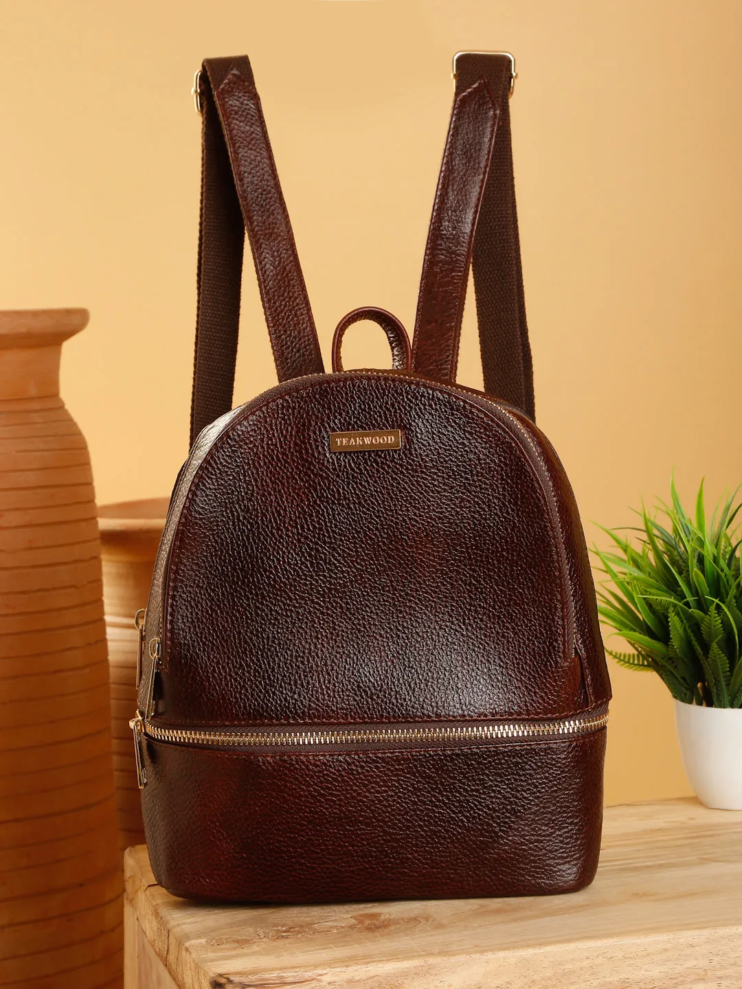 Women's Stylish Texture Leather Backpack