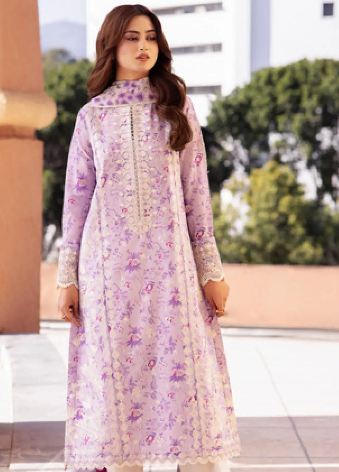 Zaha By Khadija Shah Embroidered Lawn 3 Piece Unstitched Suit ZH24EL D-10A