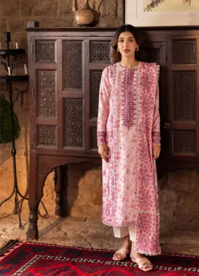 Zaha By Khadija Shah Embroidered Lawn 3 Piece Unstitched Suit ZH24EL D-10B