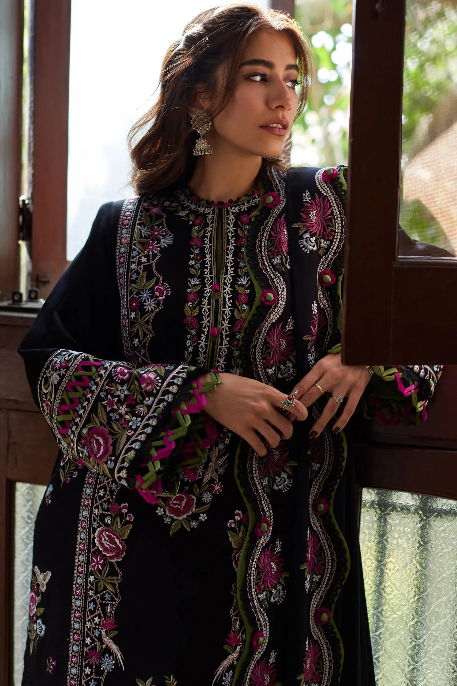 ZAHA by Khadijah Shah Embroidered Khaddar Unstitched 3Pc Suit ZW23-06