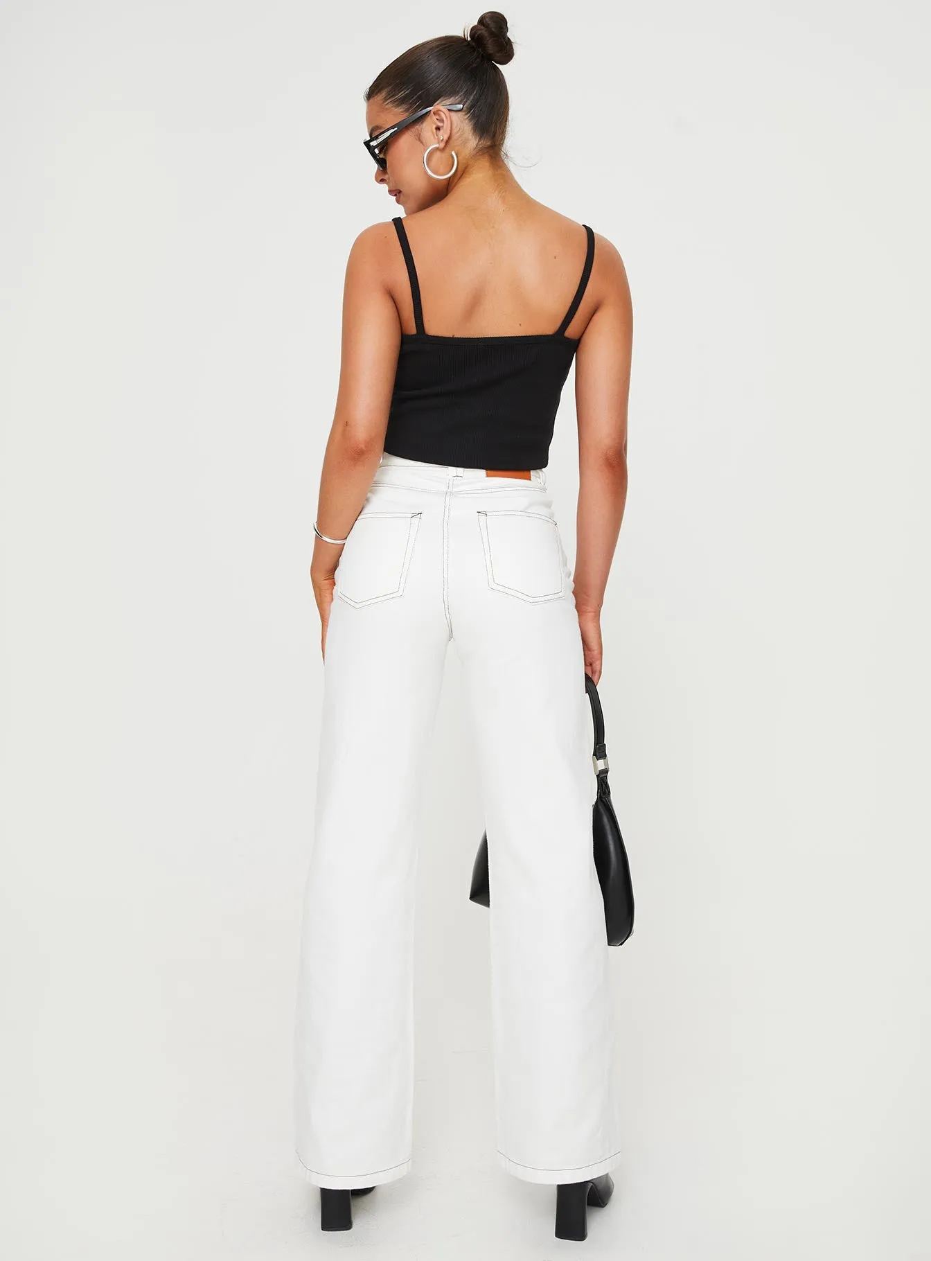 Zephee Wide Leg Jeans Cream